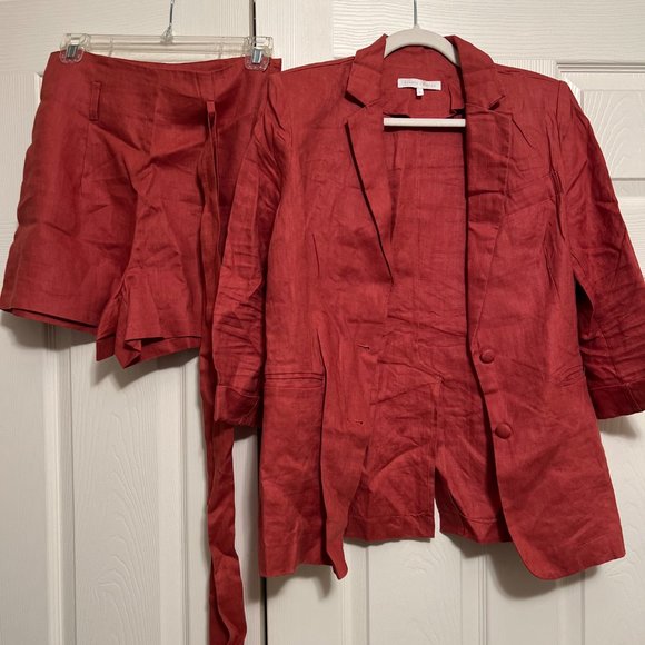 CORAL Etophe Studios Linen Blazer Short Set - Picture 4 of 4